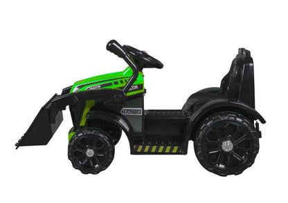 Traktor na akumulátor s lžící a klaksonem zelený