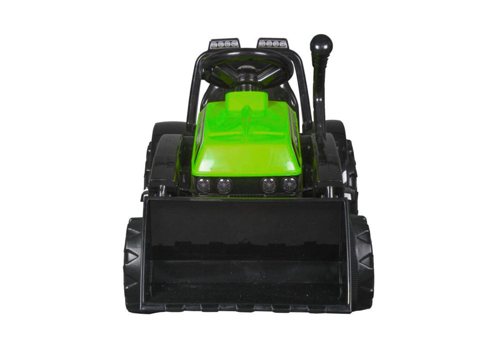 Traktor na akumulátor s lžící a klaksonem zelený