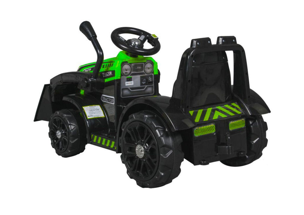 Traktor na akumulátor s lžící a klaksonem zelený
