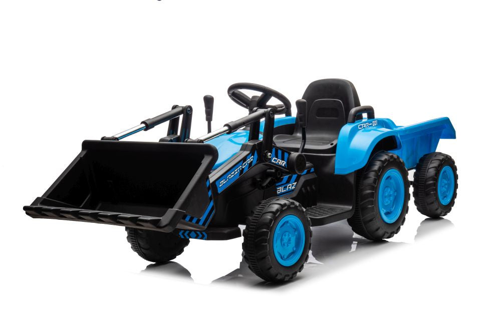 Traktor na akumulátor s lžící BW X002A modrý