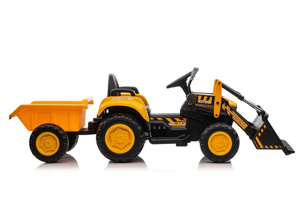 Traktor na akumulátor s lžící BW X002A žlutý