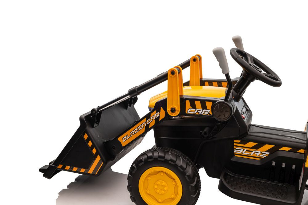 Traktor na akumulátor s lžící BW X002A žlutý