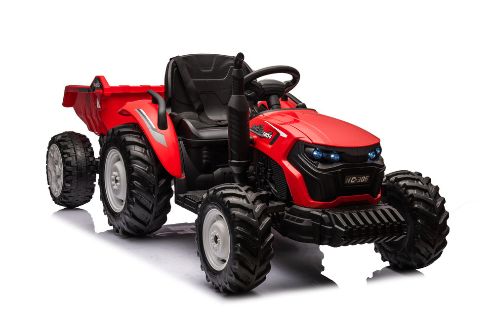 Traktor na akumulátor s přívěsem 24V červený HC 306