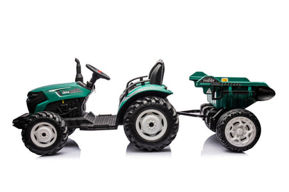 Traktor na akumulátor s přívěsem 24V tmavě zelený HC 306