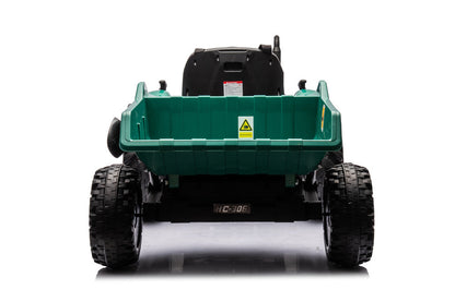 Traktor na akumulátor s přívěsem 24V tmavě zelený HC 306