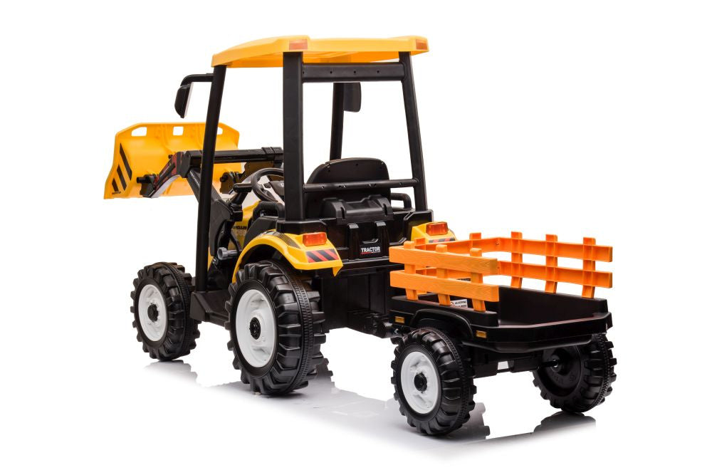 Traktor na akumulátor s přívěsem – Hercules žlutý 24V
