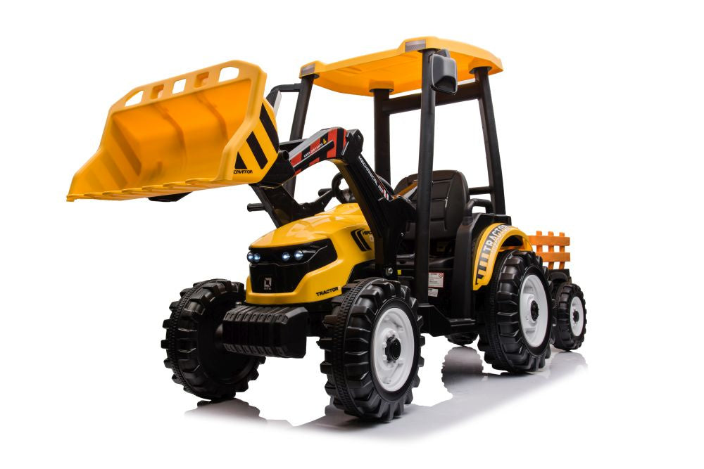 Traktor na akumulátor s přívěsem – Hercules žlutý 24V