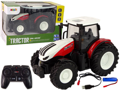 Traktor na dálkové ovládání 1:24 – s pilotem | bílo červený