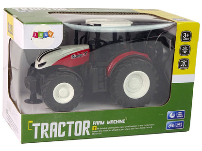 Traktor na dálkové ovládání 1:24 – s pilotem | bílo červený