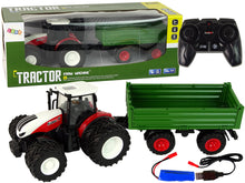 Traktor na dálkové ovládání 1:24 – s přívěsem | červený zelený
