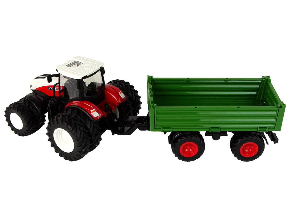 Traktor na dálkové ovládání 1:24 – s přívěsem | červený zelený