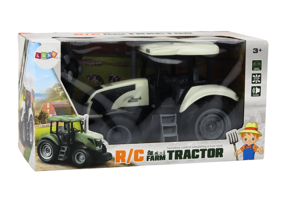 Traktor na dálkové ovládání RC 2.4G se zvuky bílý