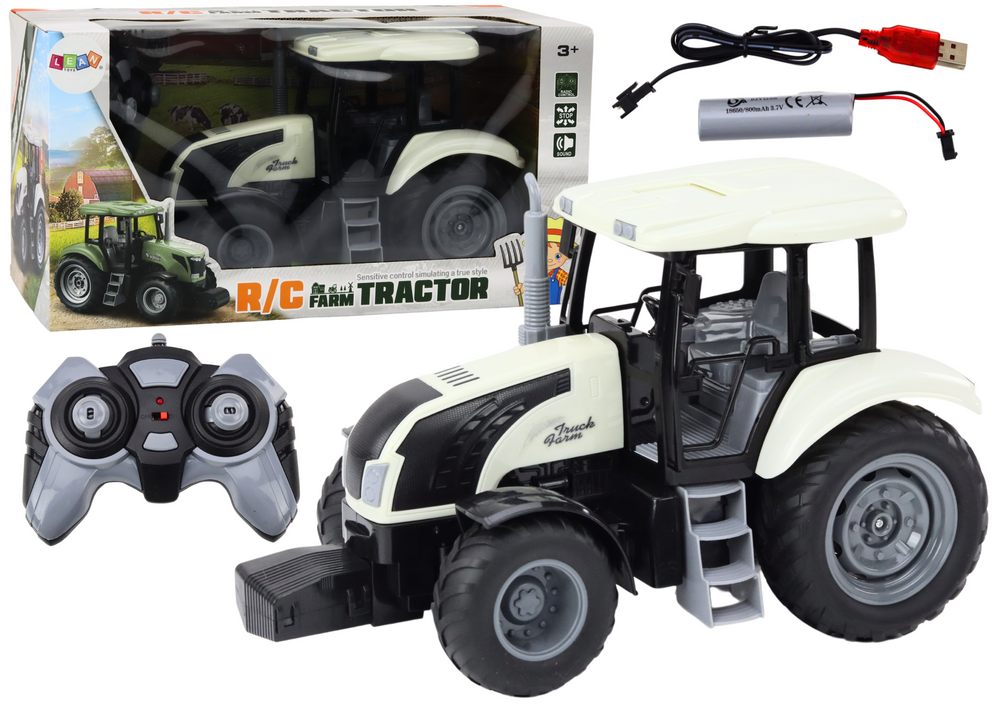 Traktor na dálkové ovládání RC 2.4G se zvuky bílý