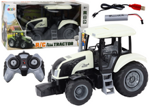 Traktor na dálkové ovládání RC 2.4G se zvuky bílý