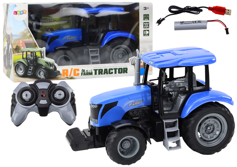 Traktor na dálkové ovládání RC 2.4G se zvuky modrý