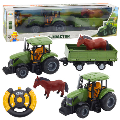 Traktor na dálkové ovládání RC 48 cm – s přívěsem a koněm