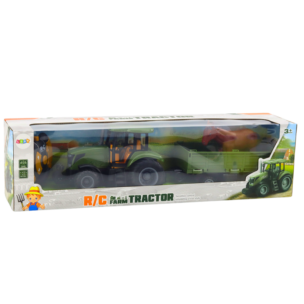 Traktor na dálkové ovládání RC 48 cm – s přívěsem a koněm