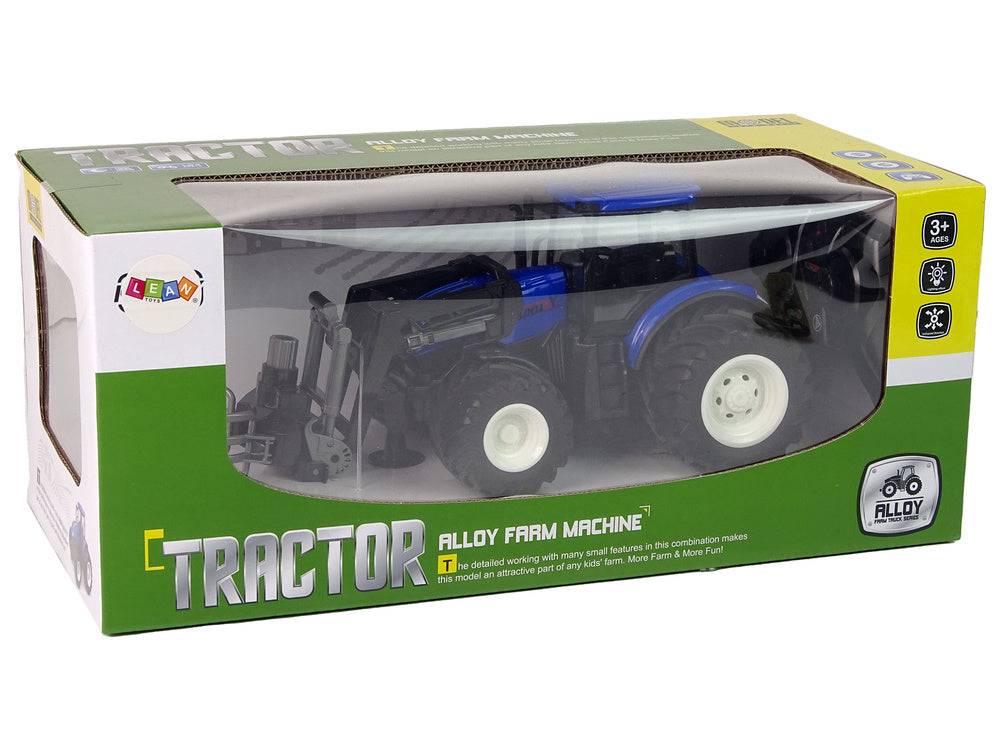Traktor na dálkové ovládání s chwytákem – modrý