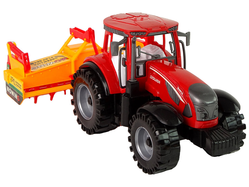 Traktor s kultivátorem třecí pohon červený
