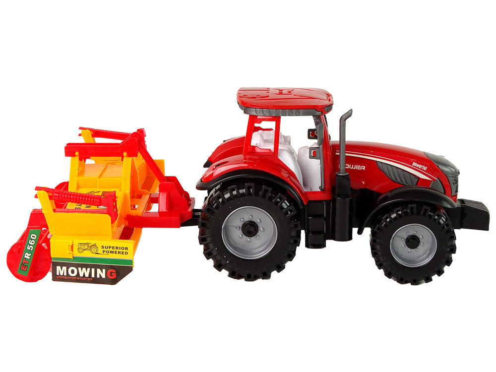 Traktor s kultivátorem třecí pohon červený