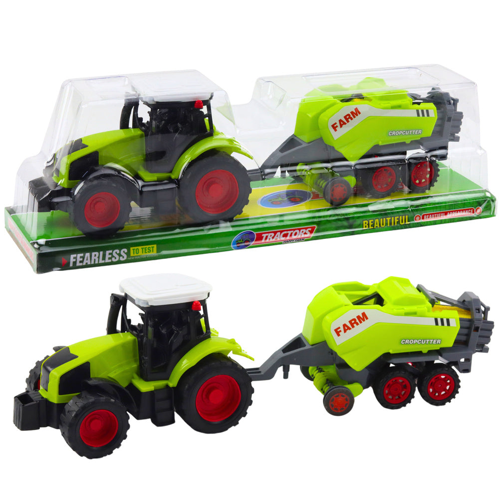 Traktor s lisem na seno zemědělský set zelený 37 cm