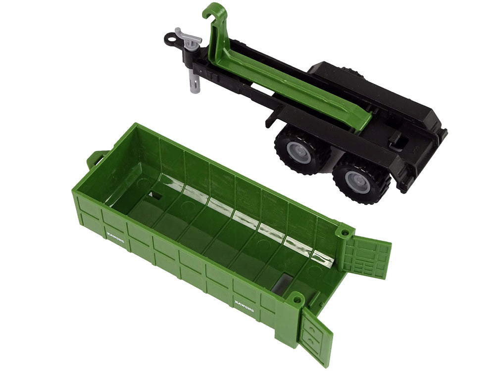 Traktor s odpojitelným přívěsem a zvuky zelený