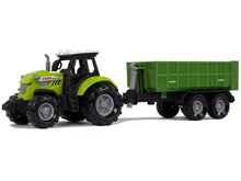 Traktor s odpojitelným přívěsem a zvuky zelený