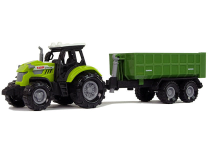 Traktor s odpojitelným přívěsem a zvuky zelený