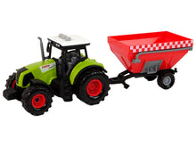 Traktor s odpojitelným přívěsem na obilí se zvuky a světly zelený