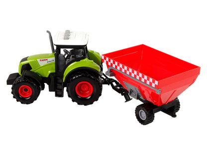 Traktor s odpojitelným přívěsem na obilí se zvuky a světly zelený
