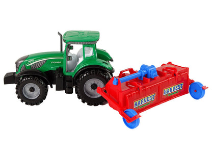 Traktor s pluhem frikční pohon červený