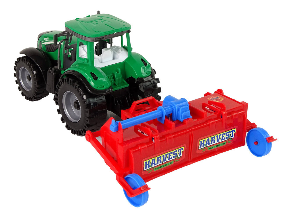 Traktor s pluhem frikční pohon červený