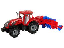 Traktor s pluhem třecí pohon červený plastový 22cm