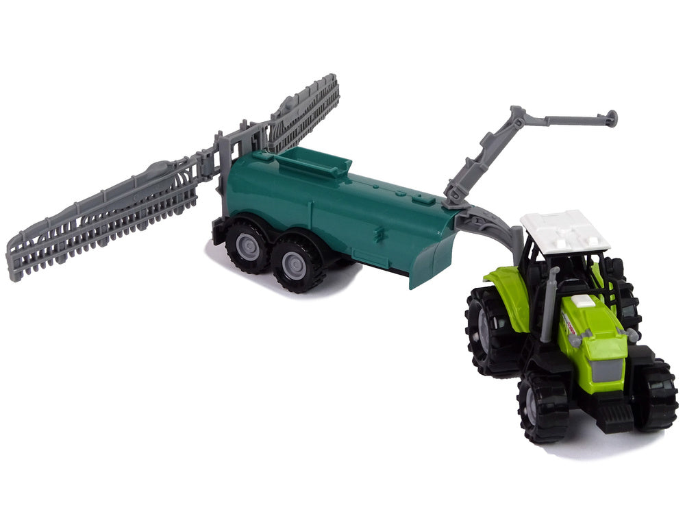 Traktor s postřikovačem farma zvukové efekty zelený
