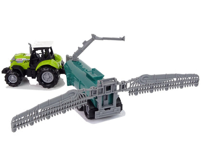 Traktor s postřikovačem farma zvukové efekty zelený
