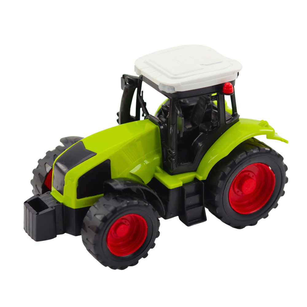 Traktor s přívěsem a krmným vozem sada zemědělských strojů