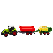 Traktor s přívěsem a lisem na seno zemědělský set 56 cm