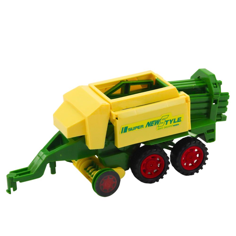 Traktor s přívěsem a lisem na seno zemědělský set 56 cm