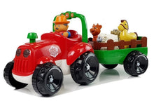 Traktor s přívěsem a zvířátky na baterie se světly a zvuky