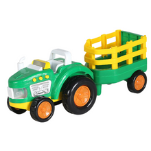 Traktor s přívěsem a zvířátky pro malé farmáře se světly a zvuky