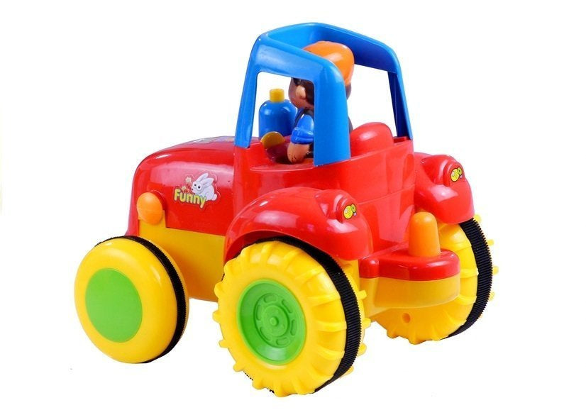 Traktor s přívěsem a zvířátky se světly a zvuky
