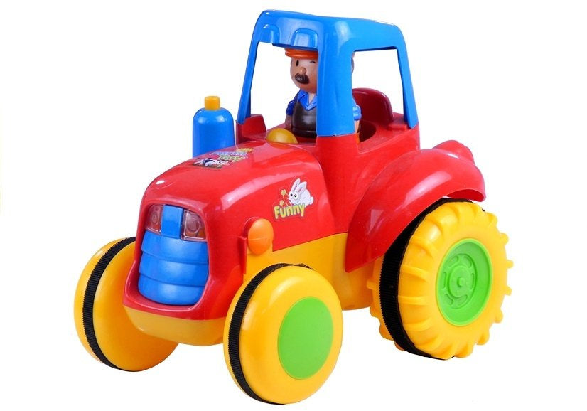 Traktor s přívěsem a zvířátky se světly a zvuky