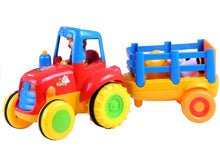 Traktor s přívěsem a zvířátky se světly a zvuky