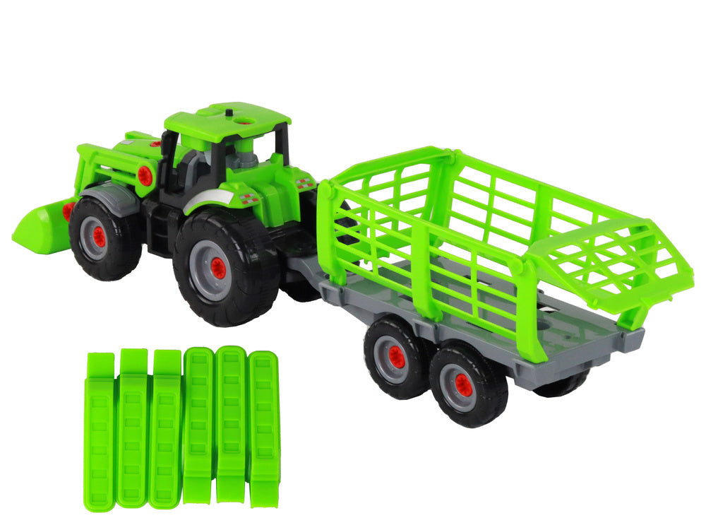 Traktor s přívěsem DIY – stavebnice se šroubovákem