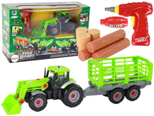 Traktor s přívěsem DIY – stavebnice se šroubovákem