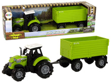 Traktor s přívěsem světla zvuky zelený