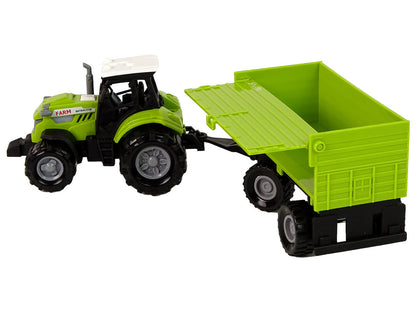 Traktor s přívěsem světla zvuky zelený