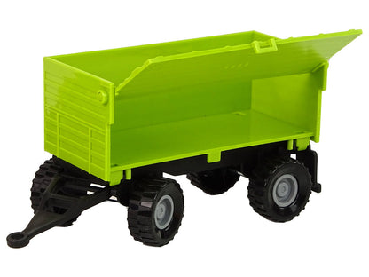 Traktor s přívěsem světla zvuky zelený