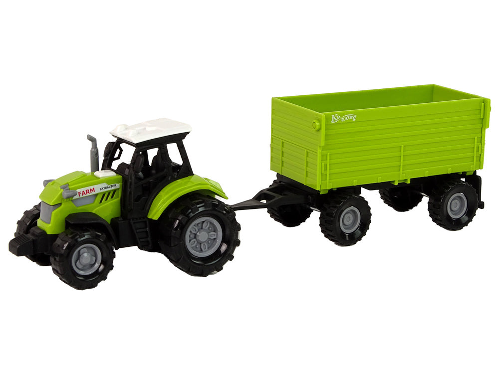 Traktor s přívěsem světla zvuky zelený