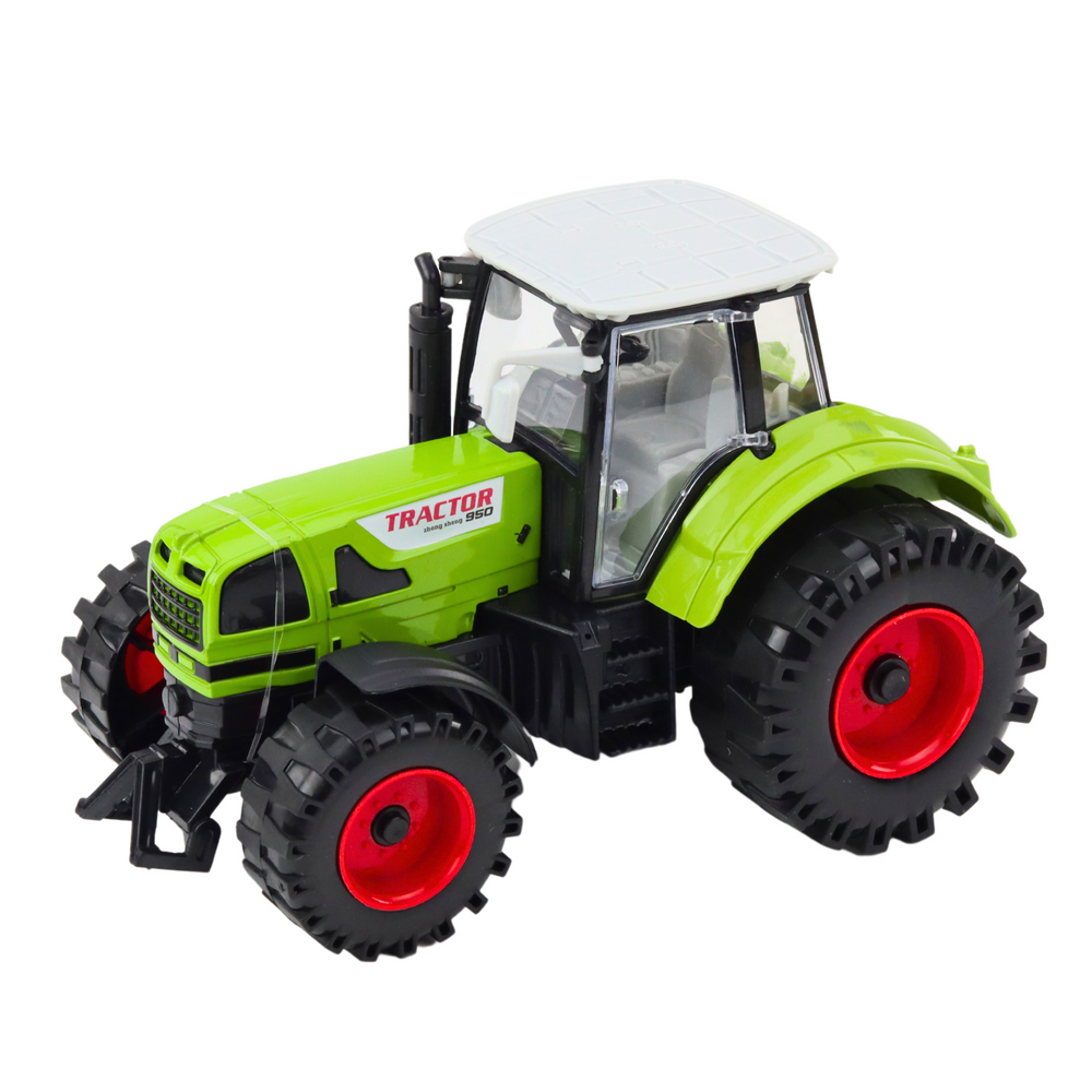 Traktor s přívěsem třecí pohon – otevírací kapota | zelený